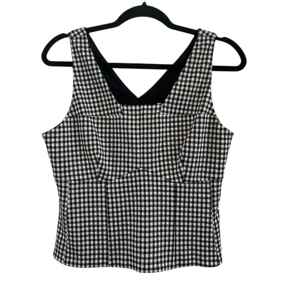 Cabi Bombshell Black White Gingham Set Cropped Wide Leg & Tank - Picture 4 of 7